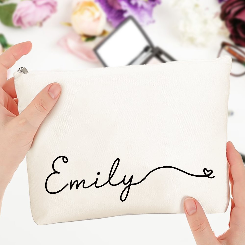 Custom Name Canvas Makeup Bag  - Monogram Custom Case review and price