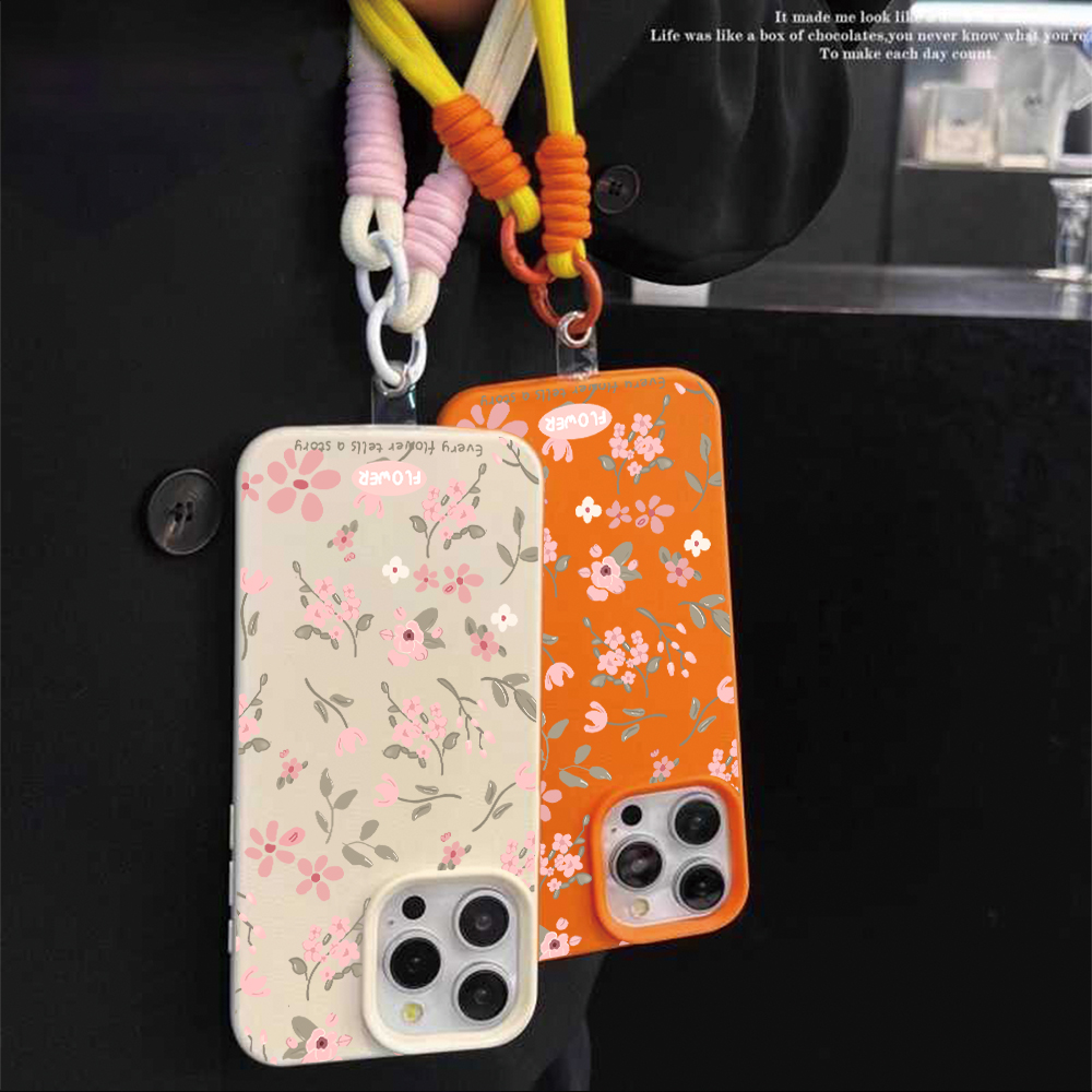 Matte Floral Strap Rope Phone  - Phone Cases Leather review and price