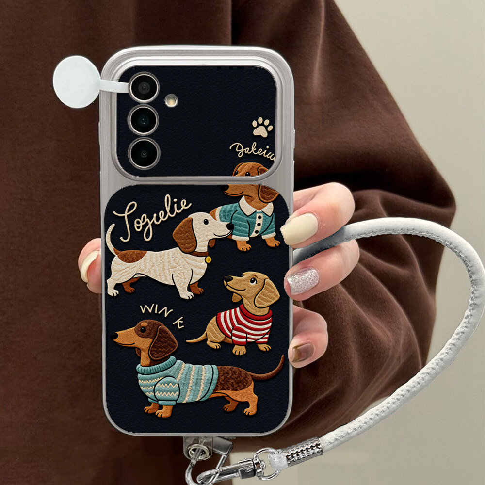 Cartoon Dachshund Phone Case F - Phone Cases Leather review and price