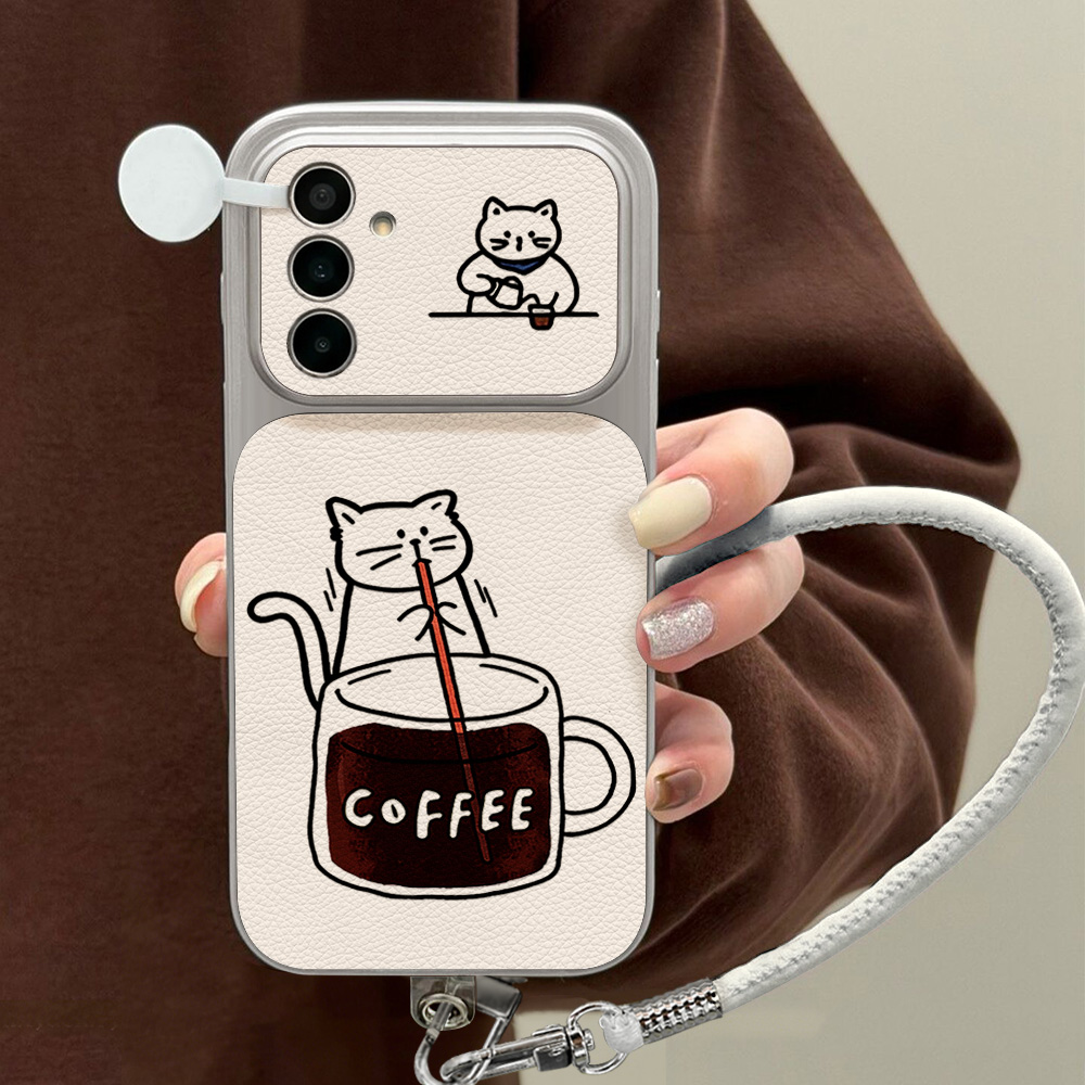 Coffee Cute Cat Phone Case For - Phone Cases Leather review and price