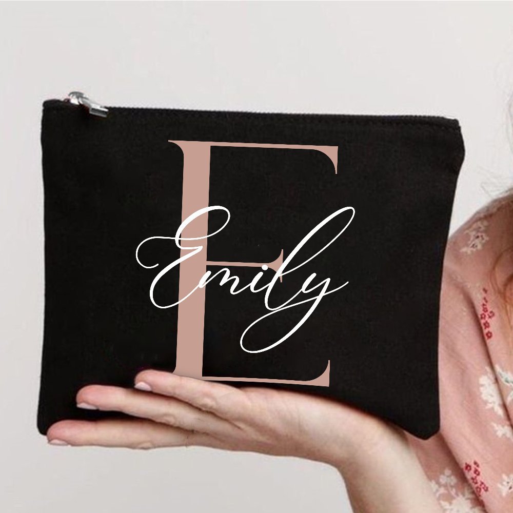 Custom Makeup Bag with Initial - Monogram Custom Case review and price