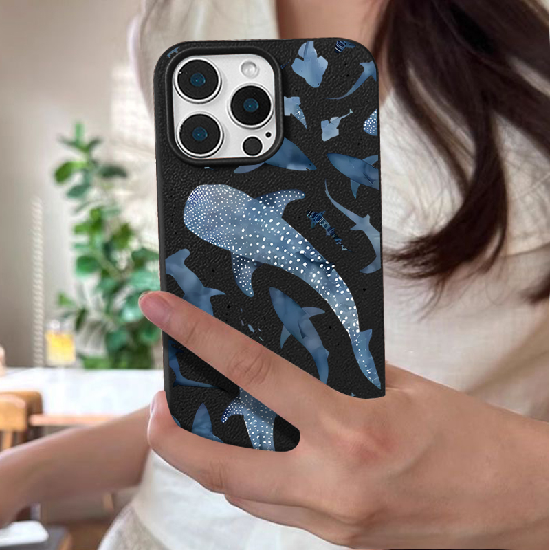 Ocean Shark Whale Pattern Phon - Phone Cases Leather review and price