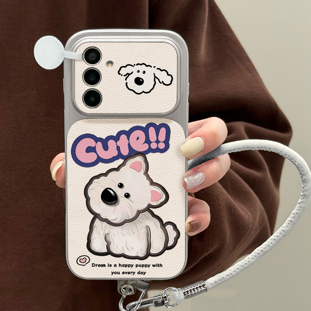 Cute Cartoon Dog Lanyard Phone - Phone Cases Leather review and price