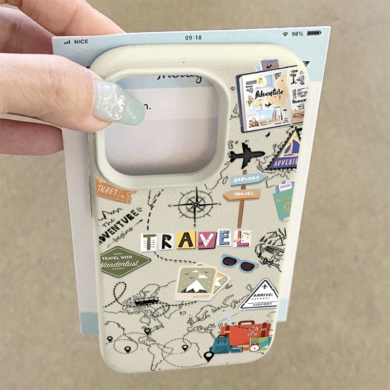 Travel Map Pattern Phone Case  - Phone Cases Leather review and price