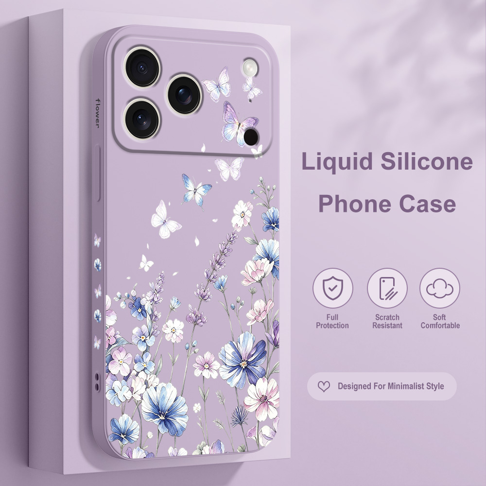 Lily Butterfly Phone Case For  - Silicone Liquid Case review and price