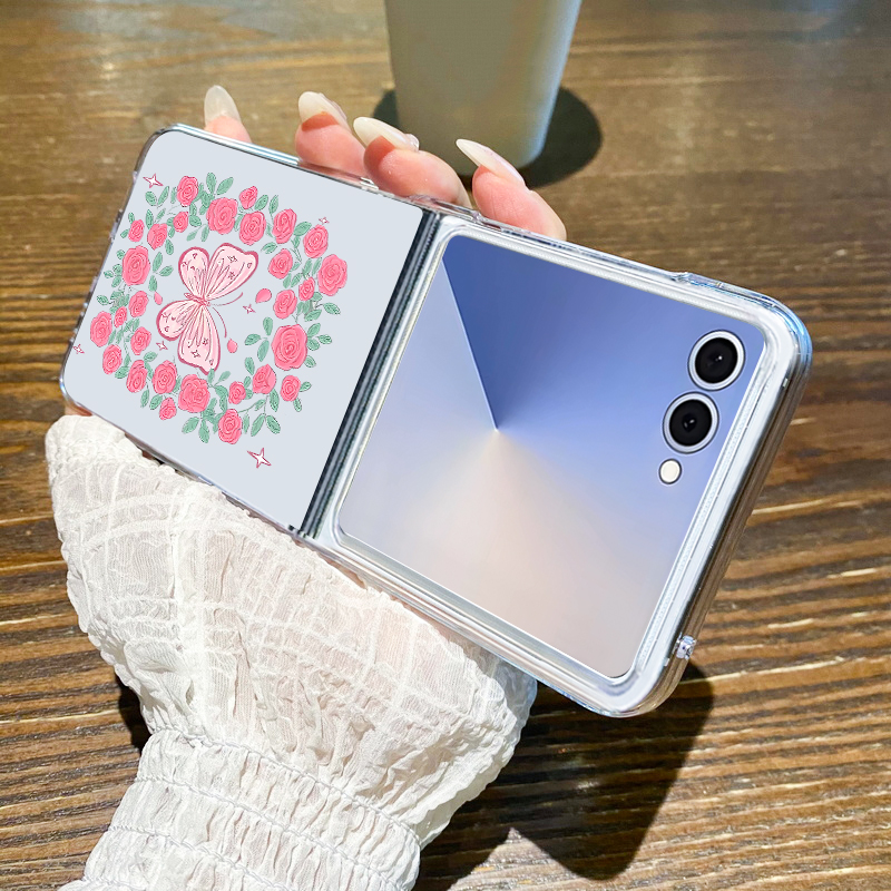 Pink Flowers Pattern Phone Cas - Phone Cases Z Flip 5 review and price