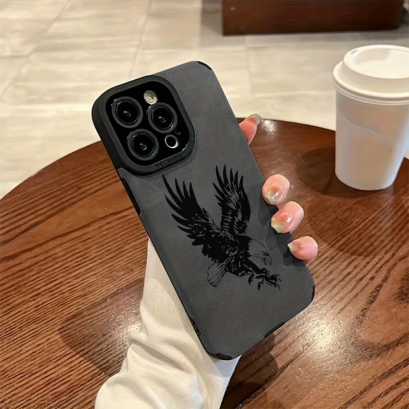 Black Eagle Pattern Leather Si - Phone Cases Leather review and price