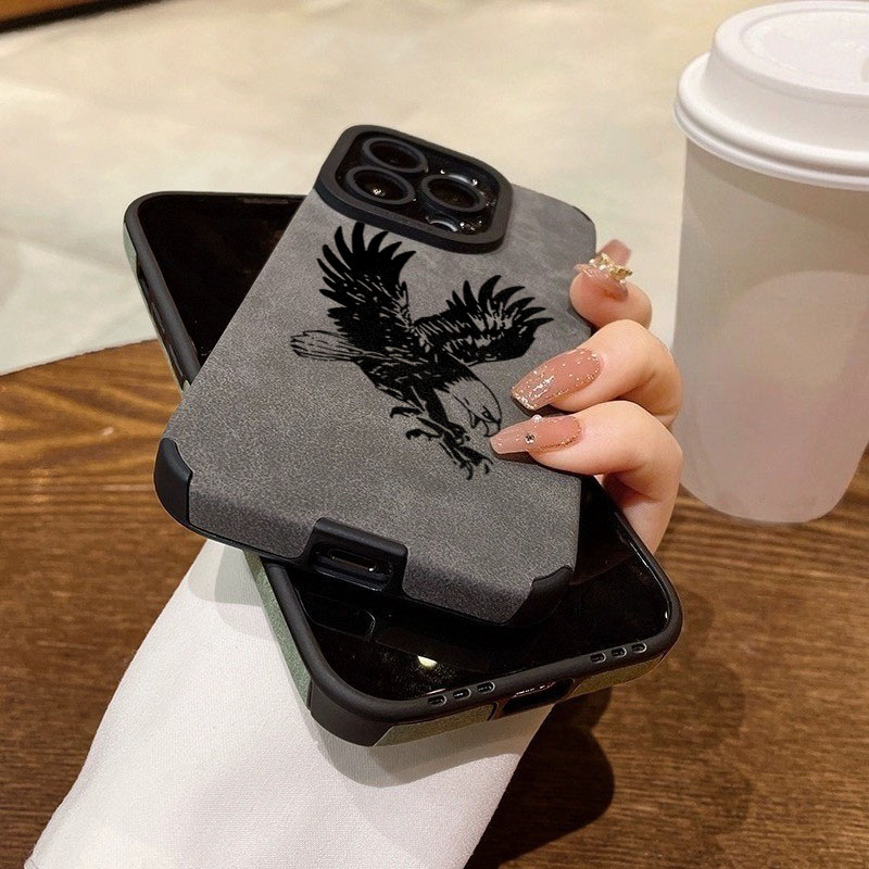 Black Eagle Pattern Leather Si - Phone Cases Leather review and price