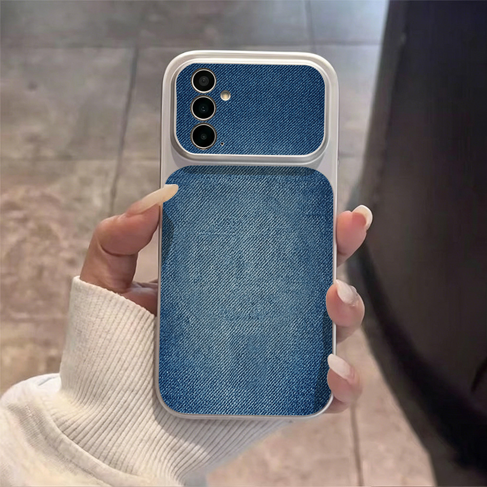 Retro Blue Denim PU Leather Ph - Phone Cases Leather review and price