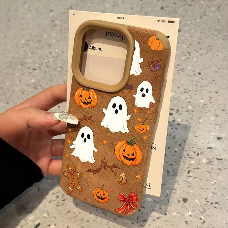 Halloween Cute Pumpkin Ghost P - Phone Cases Leather review and price